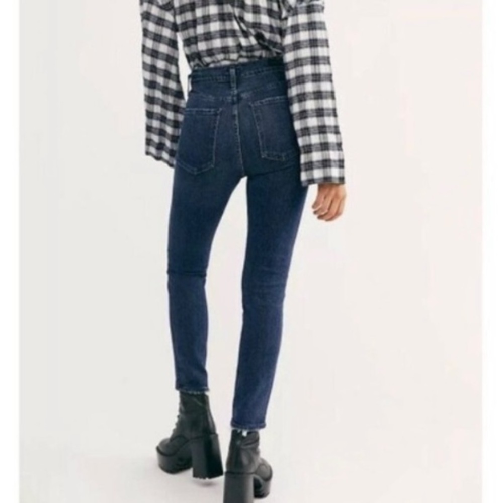 [Free People] High Waisted Dark Denim Jeans